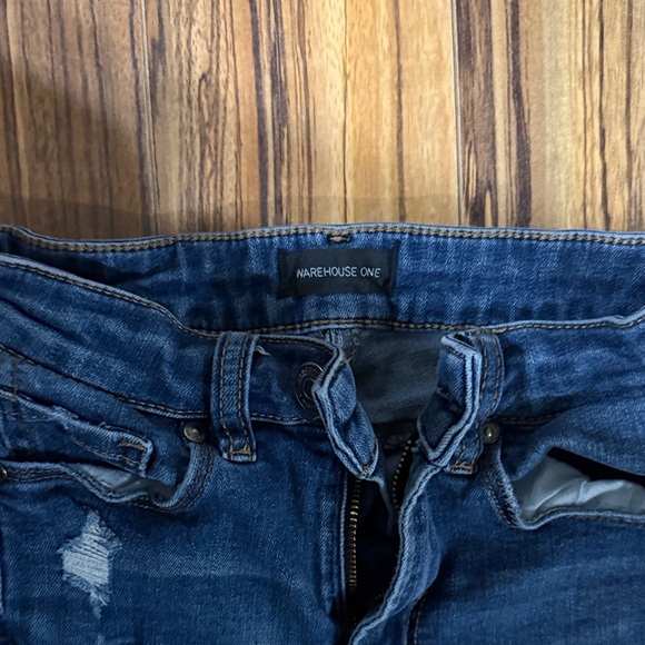 Warehouse Navy Ripped Skinny Jeans - Picture 2 of 10